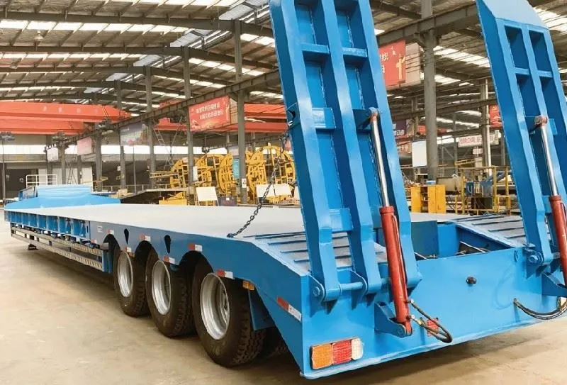 3 Axle 60 Ton Lowbed Semi Trailer For Sale